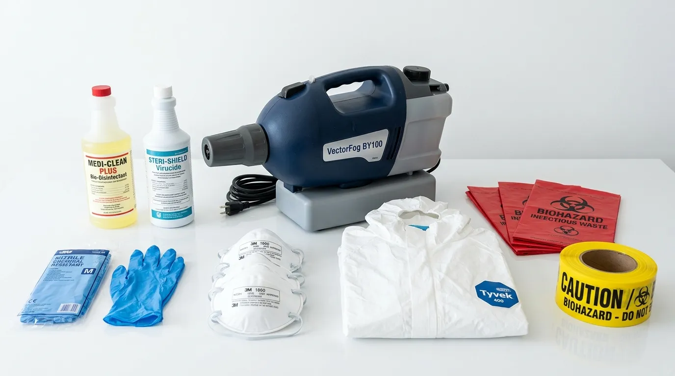 Professional biohazard remediation crew working in Springboro